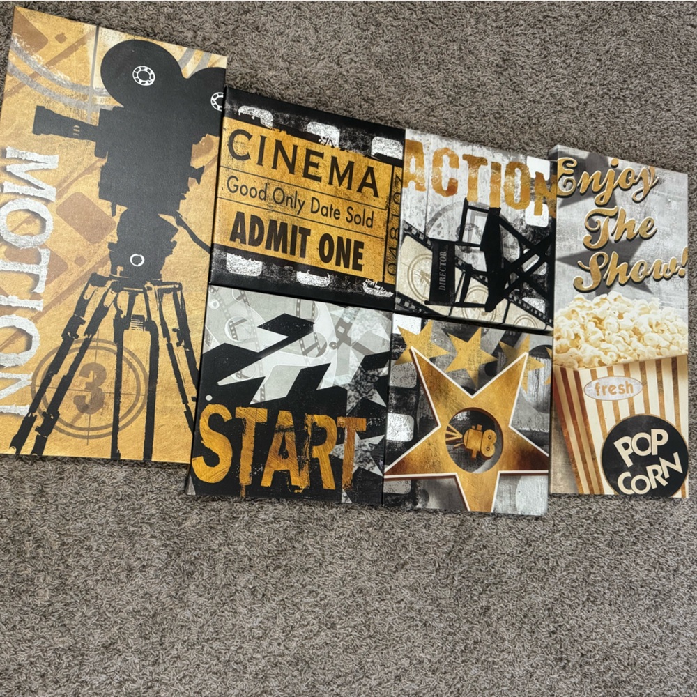 Vintage Cinema Wall Art Set